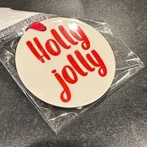 Festive Red 'Holly Jolly' Ornament